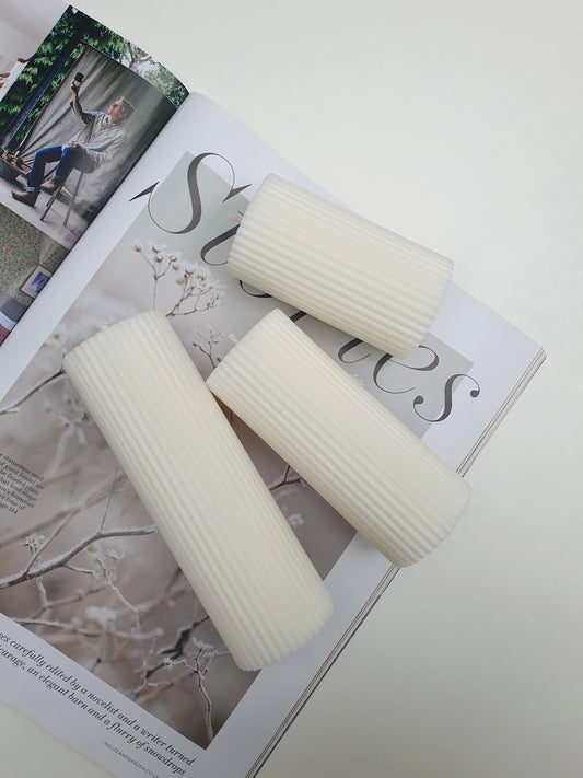 Ribbed Pillar Candles